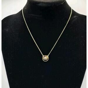 Lauren Ralph Lauren Logo Crest Tortoise Round Necklace 16 inch  NEW